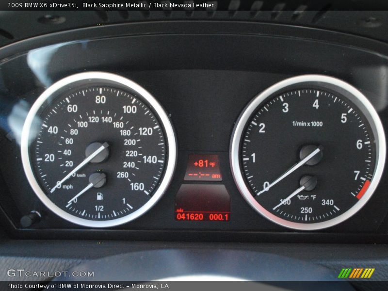 Black Sapphire Metallic / Black Nevada Leather 2009 BMW X6 xDrive35i