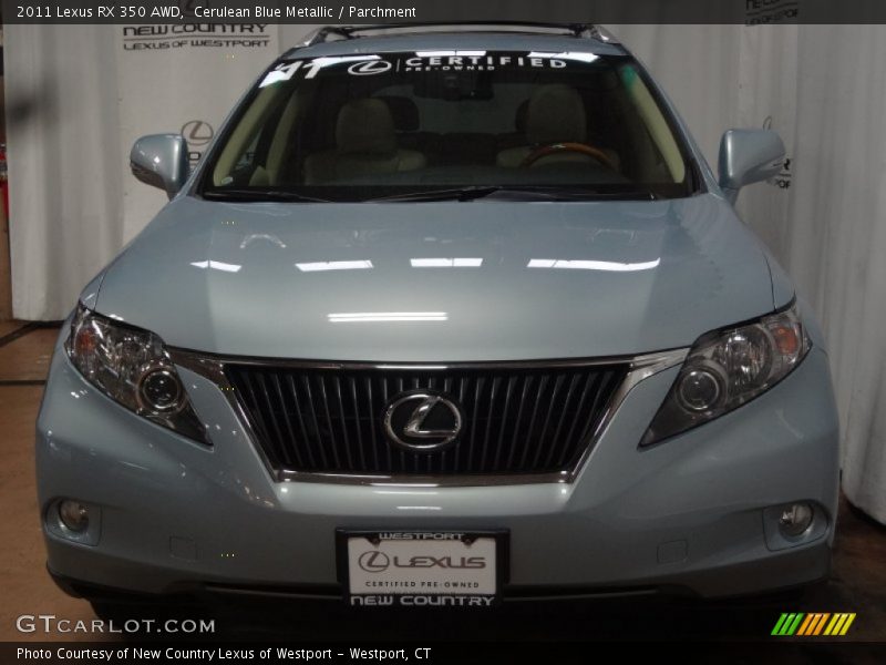 Cerulean Blue Metallic / Parchment 2011 Lexus RX 350 AWD