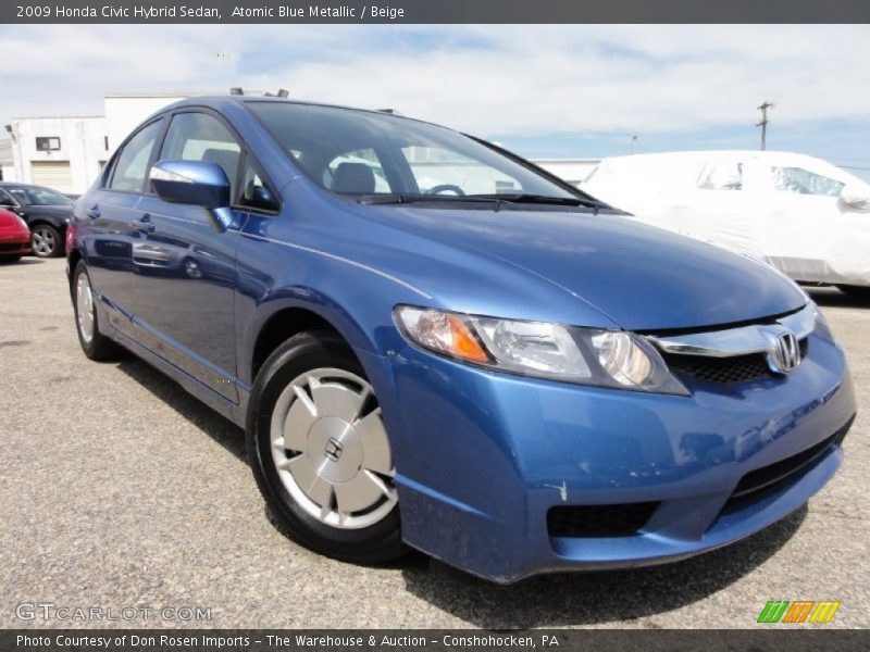 Atomic Blue Metallic / Beige 2009 Honda Civic Hybrid Sedan