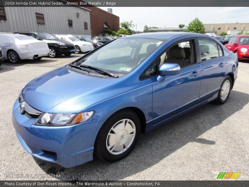 Atomic Blue Metallic / Beige 2009 Honda Civic Hybrid Sedan