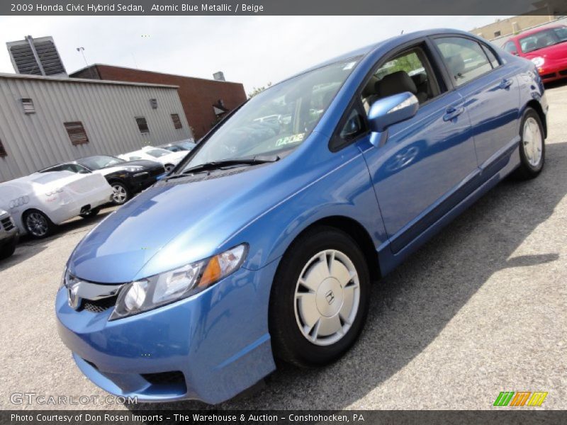 Atomic Blue Metallic / Beige 2009 Honda Civic Hybrid Sedan