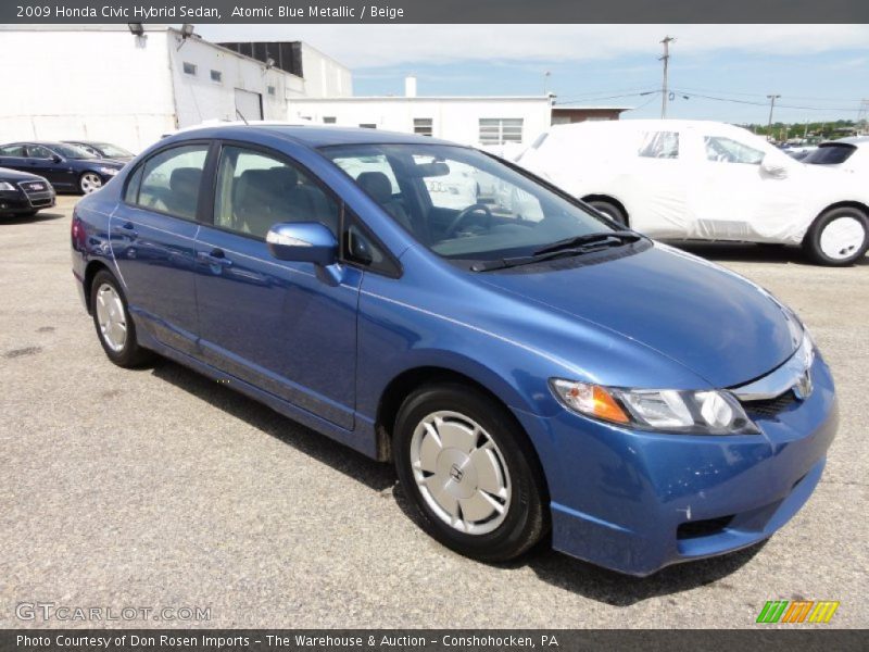 Atomic Blue Metallic / Beige 2009 Honda Civic Hybrid Sedan