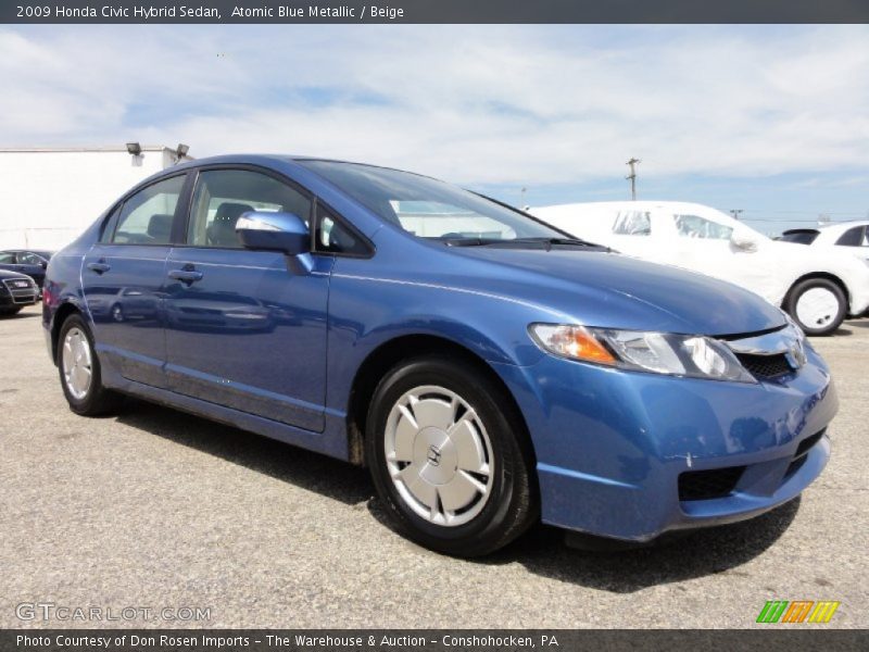 Atomic Blue Metallic / Beige 2009 Honda Civic Hybrid Sedan