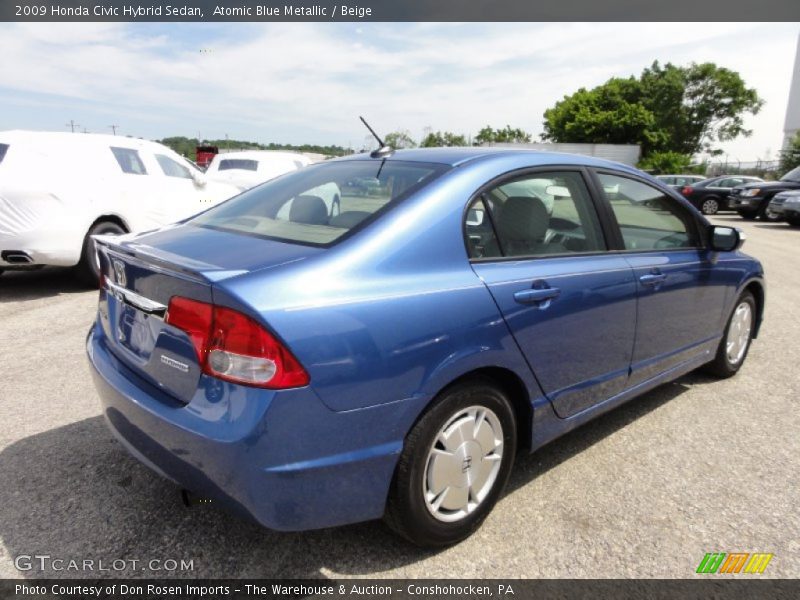 Atomic Blue Metallic / Beige 2009 Honda Civic Hybrid Sedan