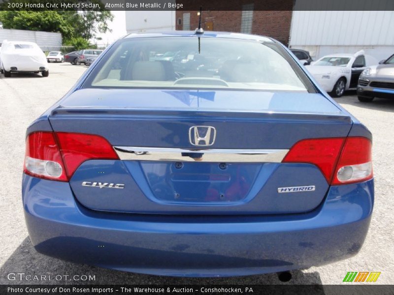 Atomic Blue Metallic / Beige 2009 Honda Civic Hybrid Sedan