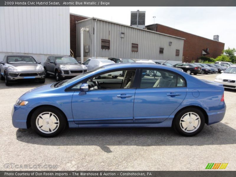 Atomic Blue Metallic / Beige 2009 Honda Civic Hybrid Sedan