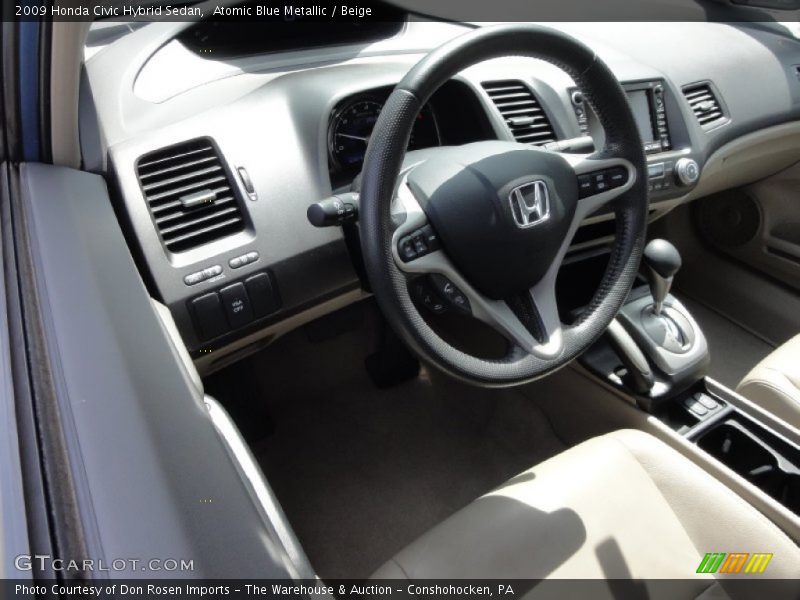 Atomic Blue Metallic / Beige 2009 Honda Civic Hybrid Sedan