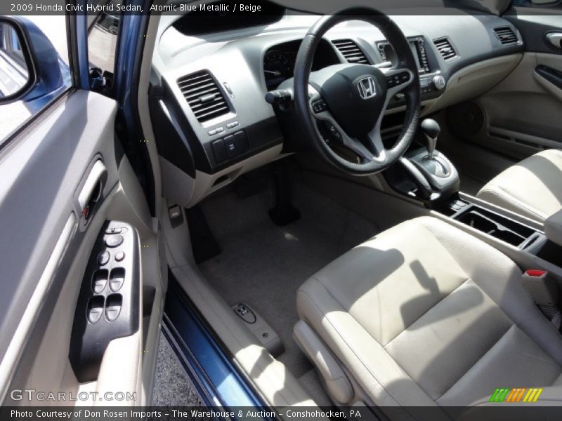 Atomic Blue Metallic / Beige 2009 Honda Civic Hybrid Sedan
