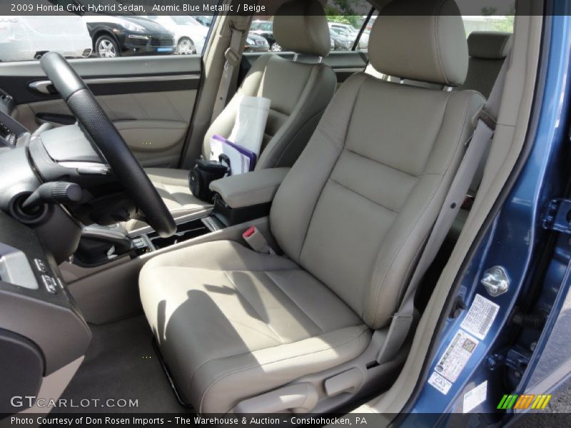 Atomic Blue Metallic / Beige 2009 Honda Civic Hybrid Sedan