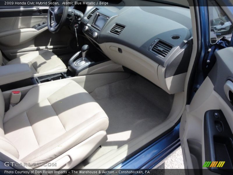 Atomic Blue Metallic / Beige 2009 Honda Civic Hybrid Sedan