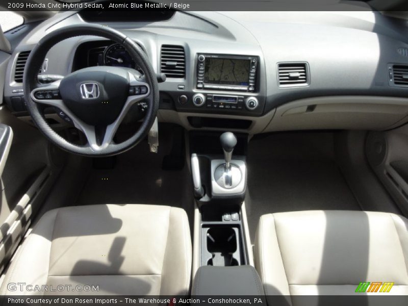 Atomic Blue Metallic / Beige 2009 Honda Civic Hybrid Sedan