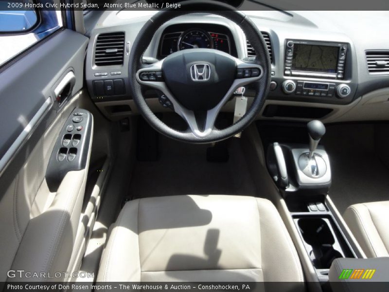 Atomic Blue Metallic / Beige 2009 Honda Civic Hybrid Sedan