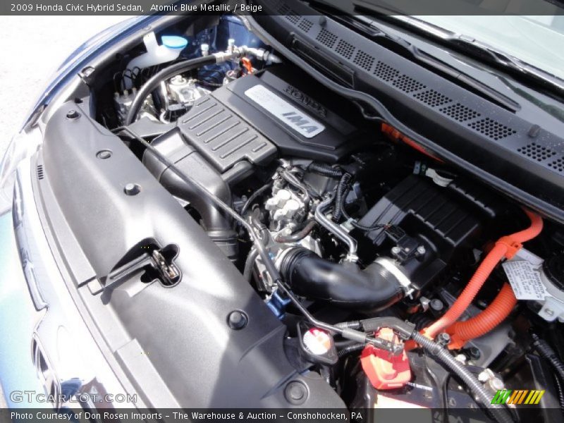 Atomic Blue Metallic / Beige 2009 Honda Civic Hybrid Sedan