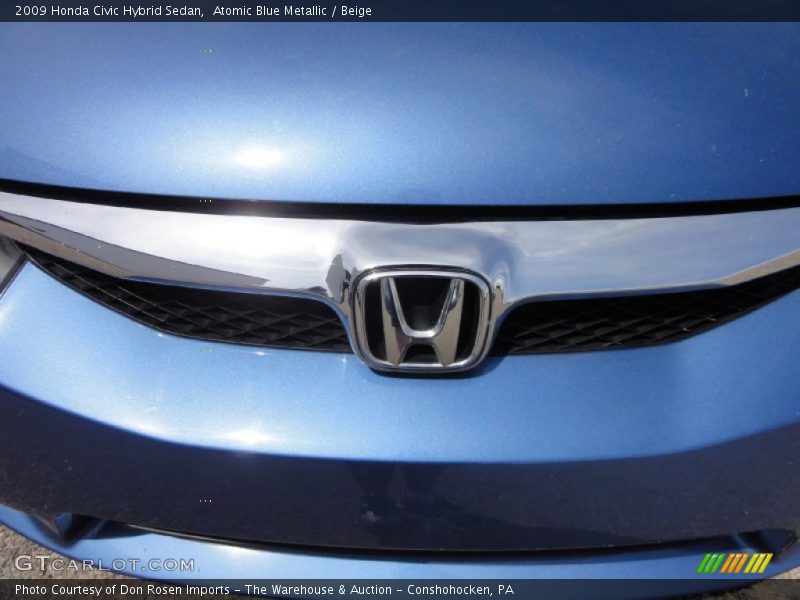 Atomic Blue Metallic / Beige 2009 Honda Civic Hybrid Sedan