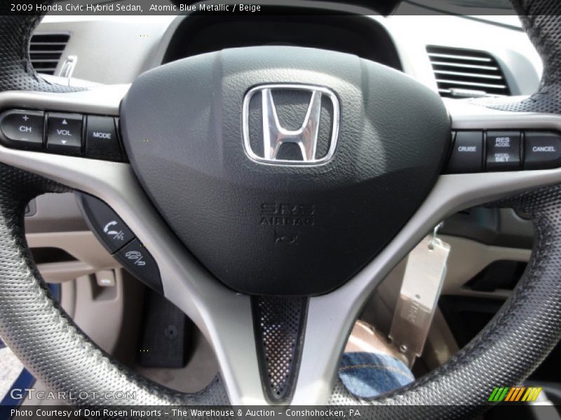 Atomic Blue Metallic / Beige 2009 Honda Civic Hybrid Sedan