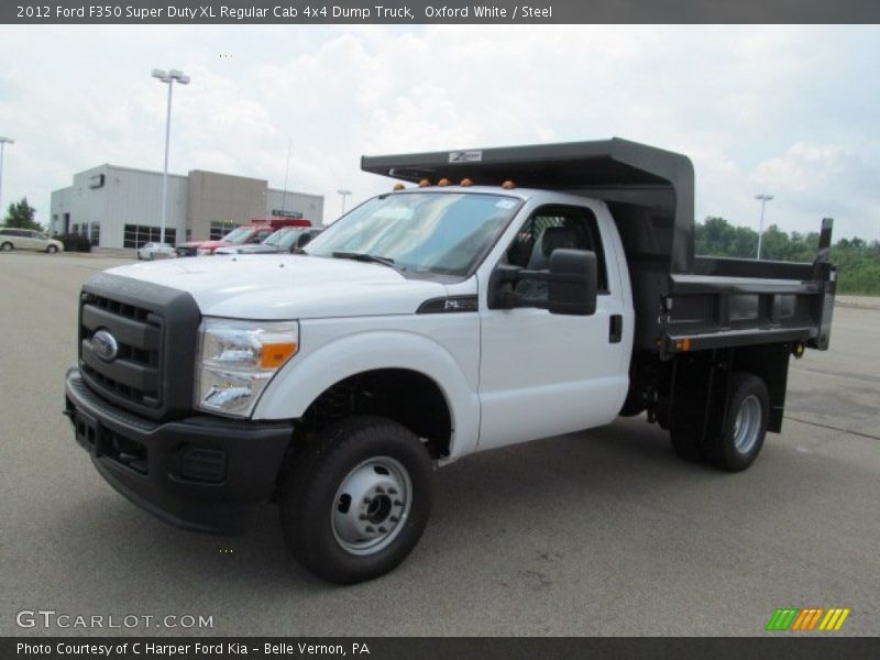 Front 3/4 View of 2012 F350 Super Duty XL Regular Cab 4x4 Dump Truck