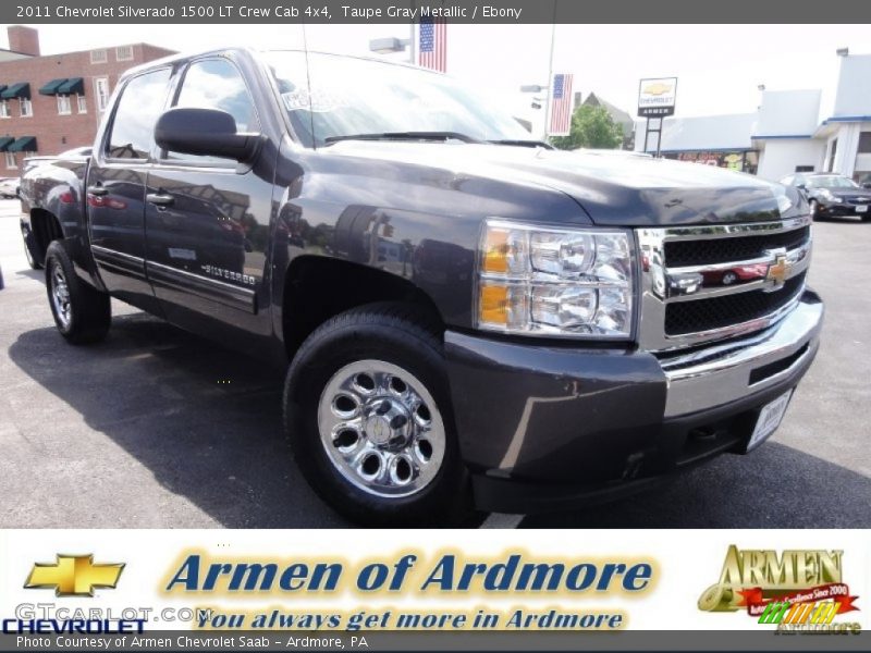 Taupe Gray Metallic / Ebony 2011 Chevrolet Silverado 1500 LT Crew Cab 4x4