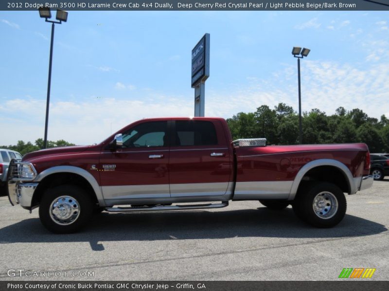 Deep Cherry Red Crystal Pearl / Light Pebble Beige/Bark Brown 2012 Dodge Ram 3500 HD Laramie Crew Cab 4x4 Dually