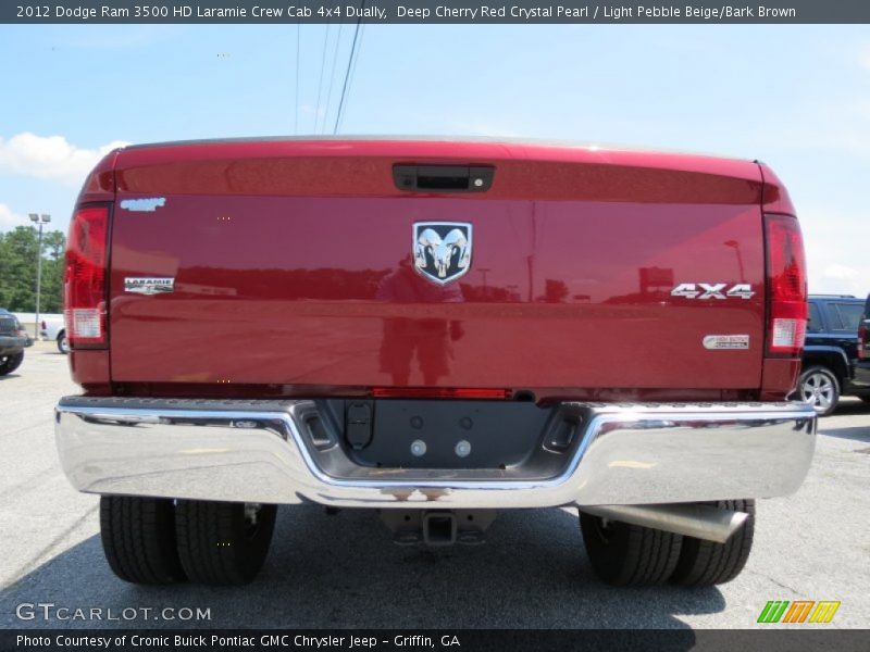 Deep Cherry Red Crystal Pearl / Light Pebble Beige/Bark Brown 2012 Dodge Ram 3500 HD Laramie Crew Cab 4x4 Dually