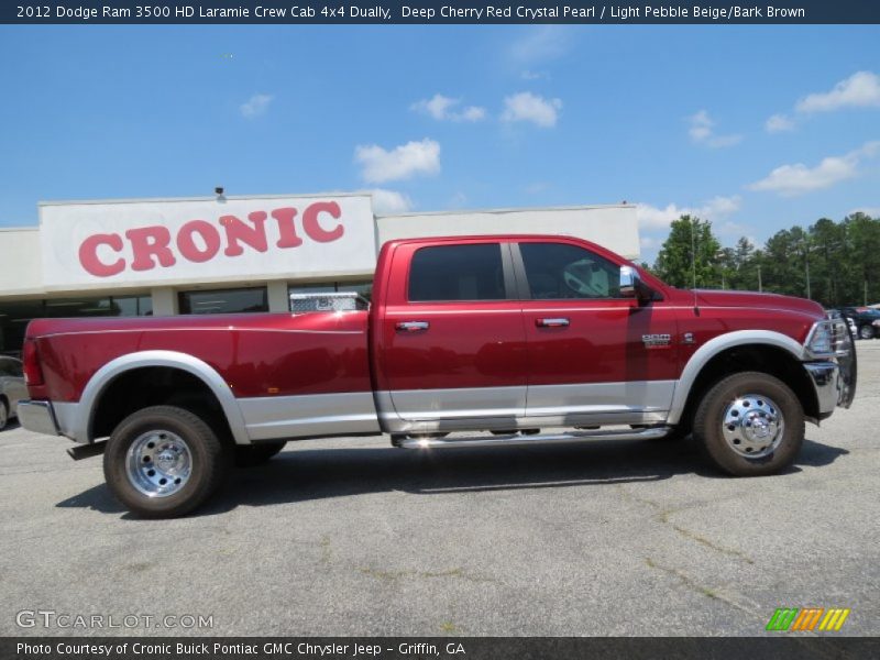 Deep Cherry Red Crystal Pearl / Light Pebble Beige/Bark Brown 2012 Dodge Ram 3500 HD Laramie Crew Cab 4x4 Dually