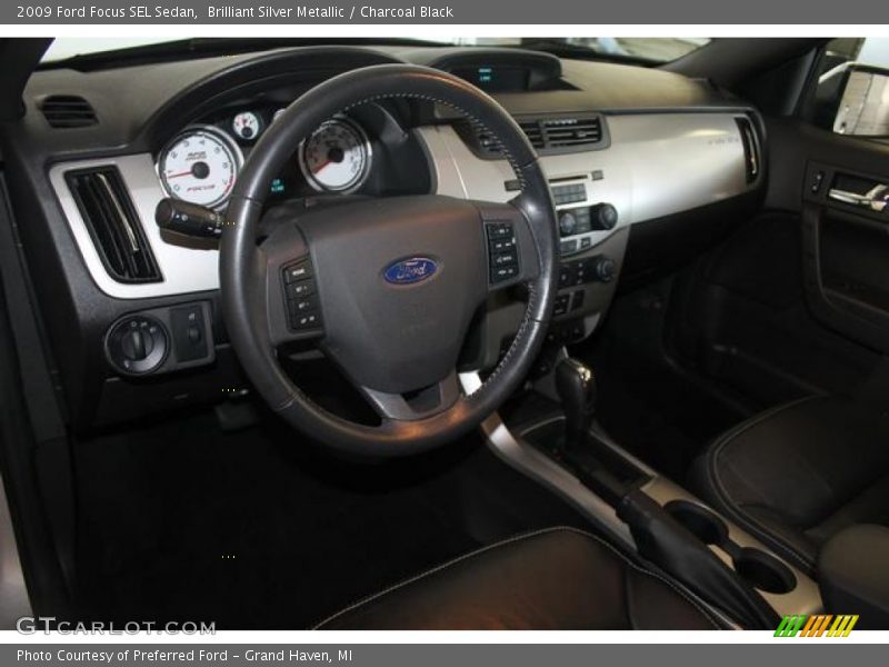 Brilliant Silver Metallic / Charcoal Black 2009 Ford Focus SEL Sedan