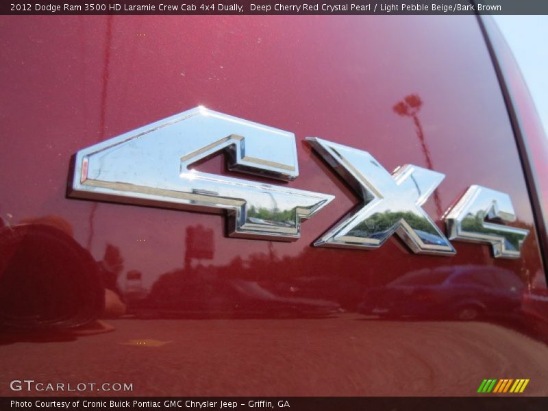 Deep Cherry Red Crystal Pearl / Light Pebble Beige/Bark Brown 2012 Dodge Ram 3500 HD Laramie Crew Cab 4x4 Dually