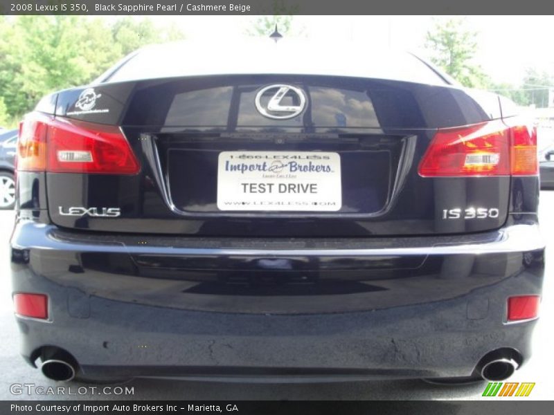 Black Sapphire Pearl / Cashmere Beige 2008 Lexus IS 350