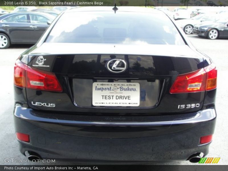 Black Sapphire Pearl / Cashmere Beige 2008 Lexus IS 350