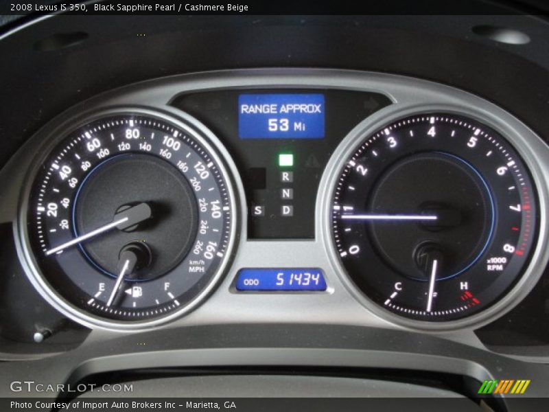 Black Sapphire Pearl / Cashmere Beige 2008 Lexus IS 350