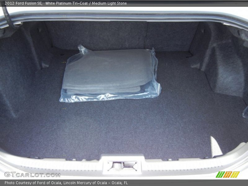 White Platinum Tri-Coat / Medium Light Stone 2012 Ford Fusion SE
