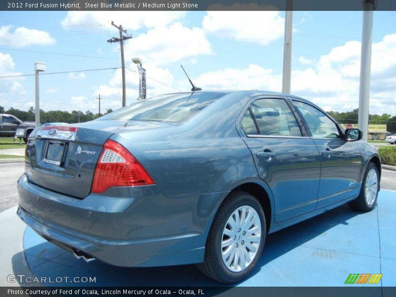Steel Blue Metallic / Medium Light Stone 2012 Ford Fusion Hybrid