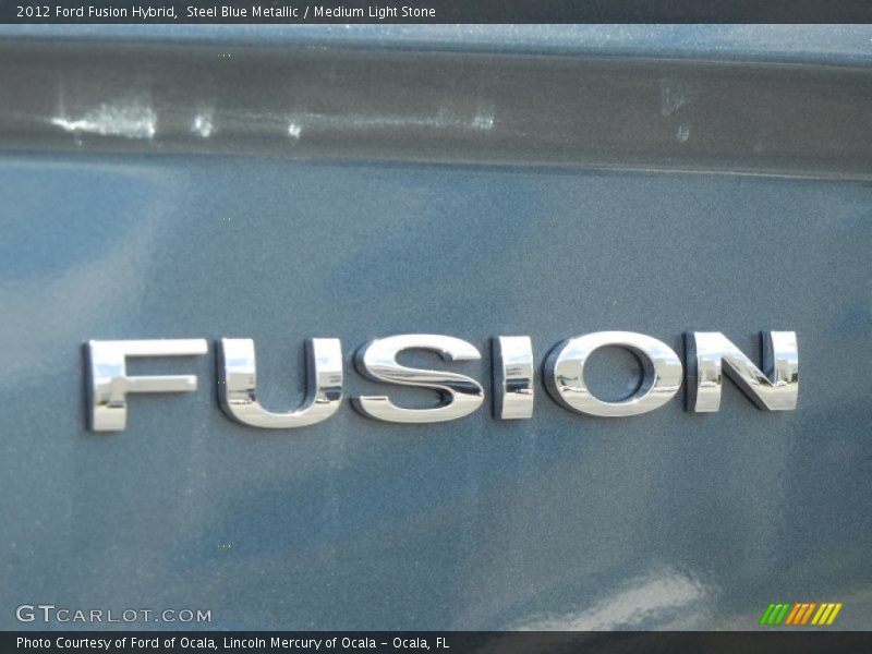 Steel Blue Metallic / Medium Light Stone 2012 Ford Fusion Hybrid