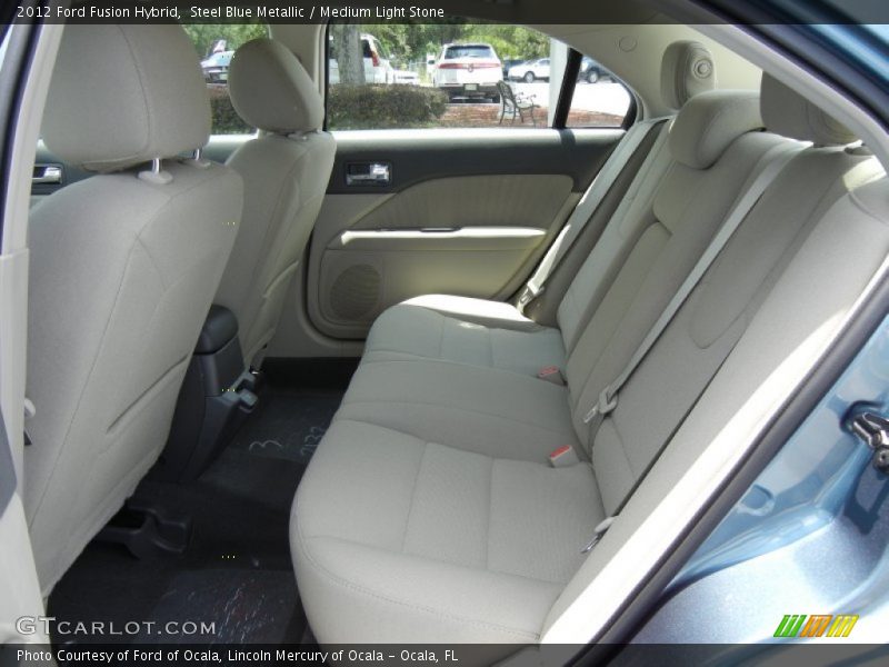 Steel Blue Metallic / Medium Light Stone 2012 Ford Fusion Hybrid