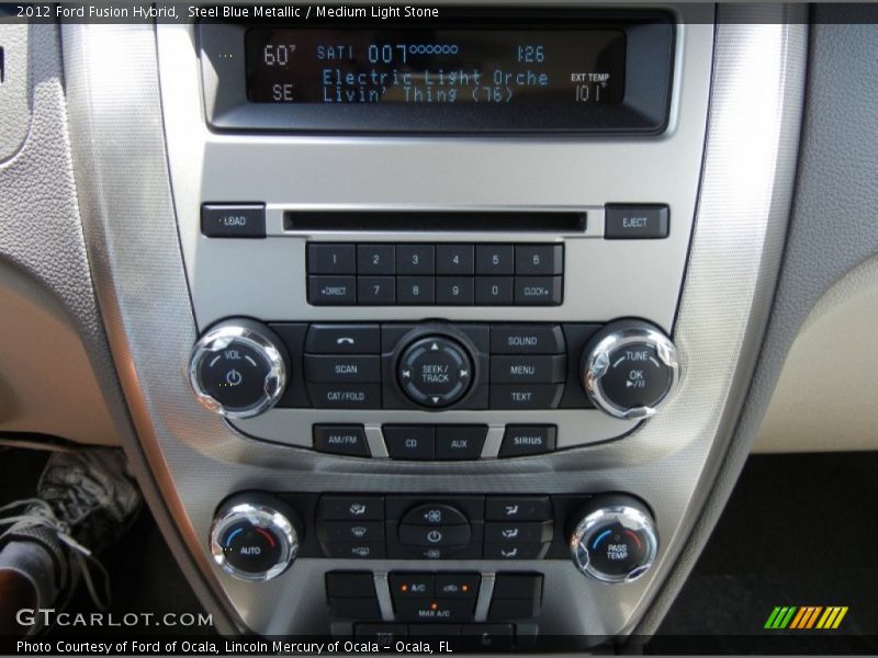 Steel Blue Metallic / Medium Light Stone 2012 Ford Fusion Hybrid
