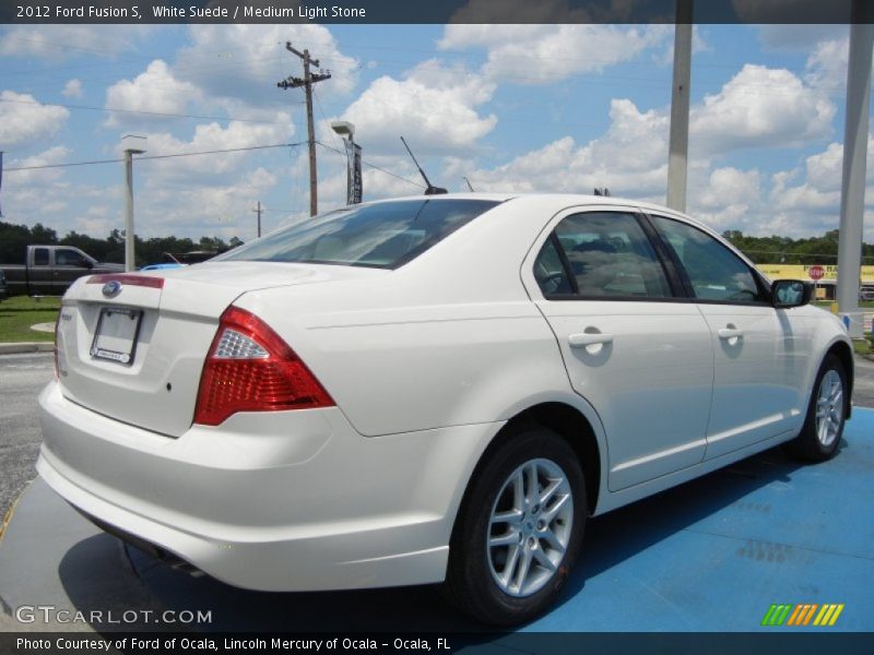 White Suede / Medium Light Stone 2012 Ford Fusion S