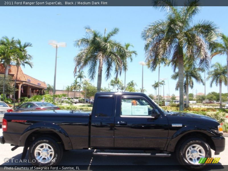 Black / Medium Dark Flint 2011 Ford Ranger Sport SuperCab
