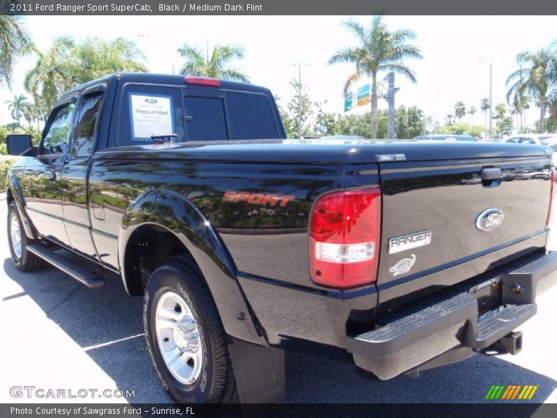 Black / Medium Dark Flint 2011 Ford Ranger Sport SuperCab