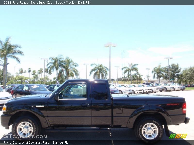 Black / Medium Dark Flint 2011 Ford Ranger Sport SuperCab