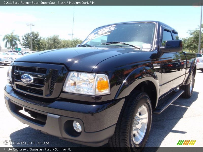 Black / Medium Dark Flint 2011 Ford Ranger Sport SuperCab