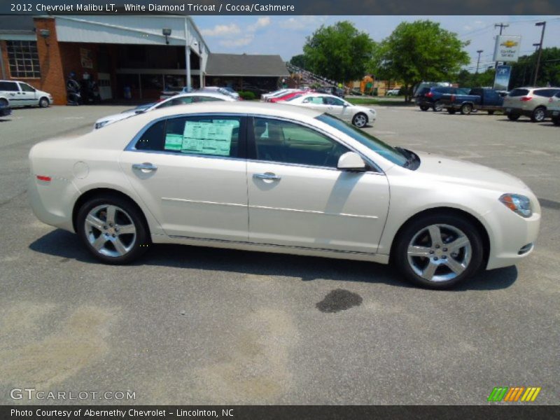 White Diamond Tricoat / Cocoa/Cashmere 2012 Chevrolet Malibu LT