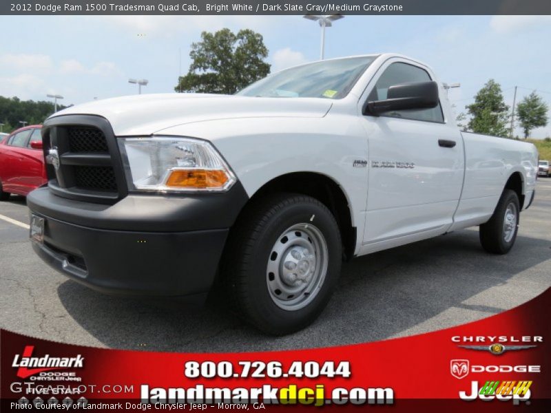 Bright White / Dark Slate Gray/Medium Graystone 2012 Dodge Ram 1500 Tradesman Quad Cab