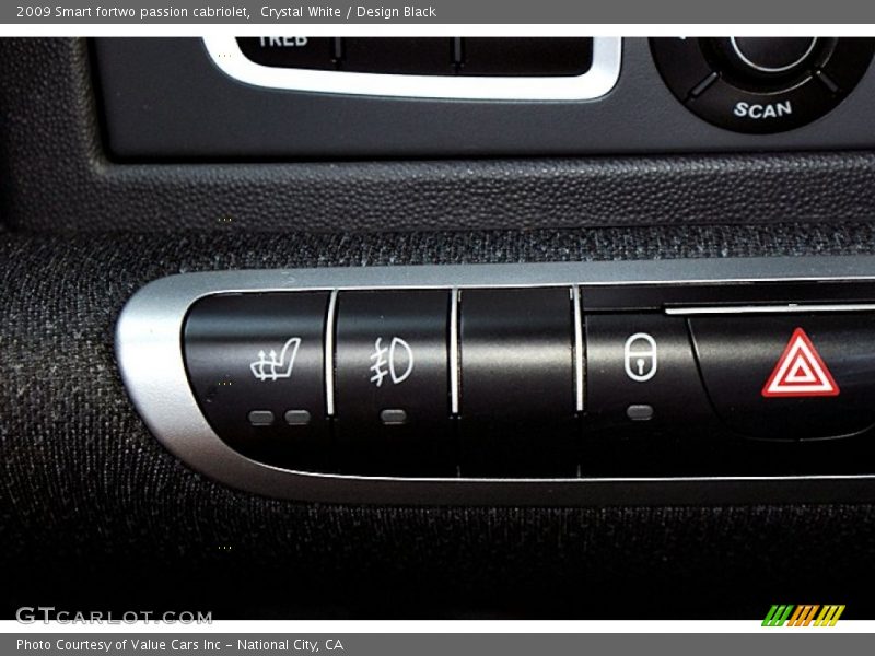 Controls of 2009 fortwo passion cabriolet