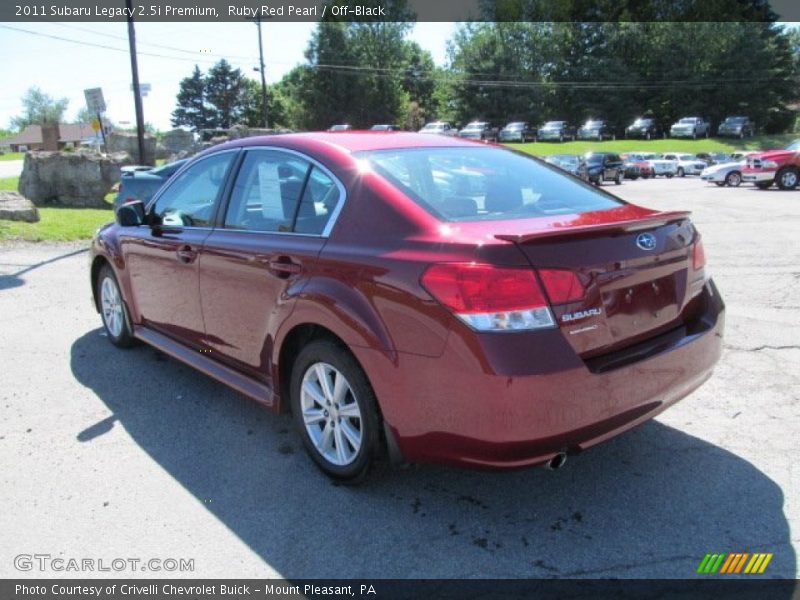 Ruby Red Pearl / Off-Black 2011 Subaru Legacy 2.5i Premium