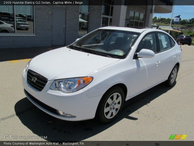 Captiva White / Beige 2009 Hyundai Elantra GLS Sedan