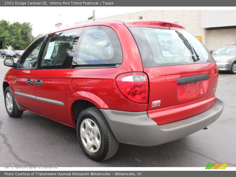 Inferno Red Tinted Pearlcoat / Taupe 2001 Dodge Caravan SE