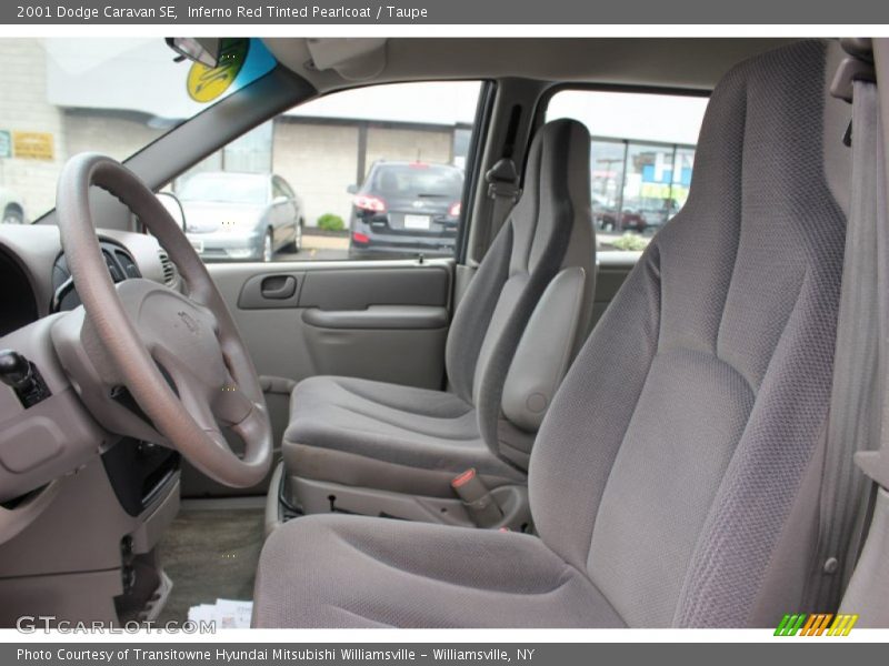 Inferno Red Tinted Pearlcoat / Taupe 2001 Dodge Caravan SE