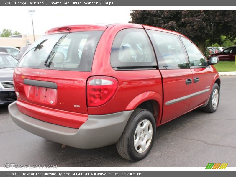 Inferno Red Tinted Pearlcoat / Taupe 2001 Dodge Caravan SE