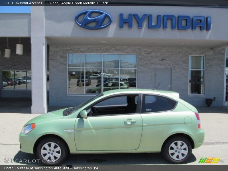 Apple Green Metallic / Black 2011 Hyundai Accent GL 3 Door