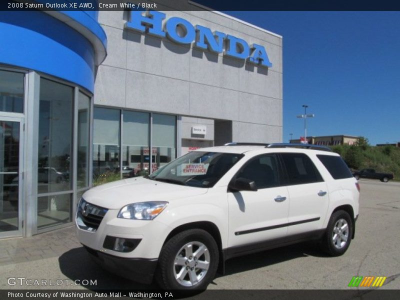 Cream White / Black 2008 Saturn Outlook XE AWD