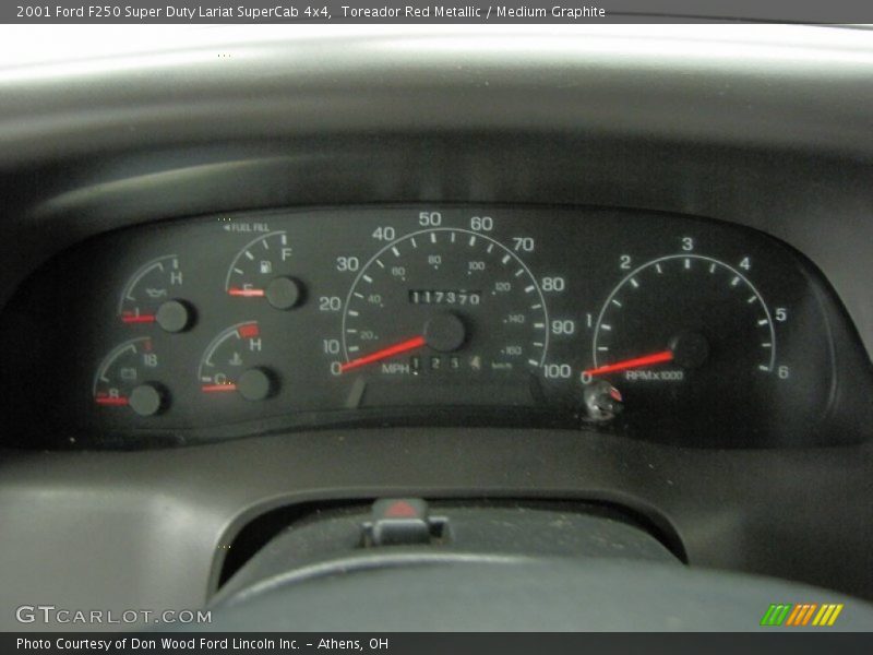 Toreador Red Metallic / Medium Graphite 2001 Ford F250 Super Duty Lariat SuperCab 4x4
